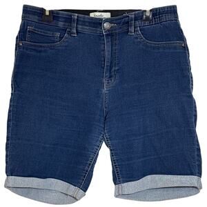 Angels Forever Young 360 Scope Bermuda Size 14 Blue Denim Stretch Cuffed Shorts